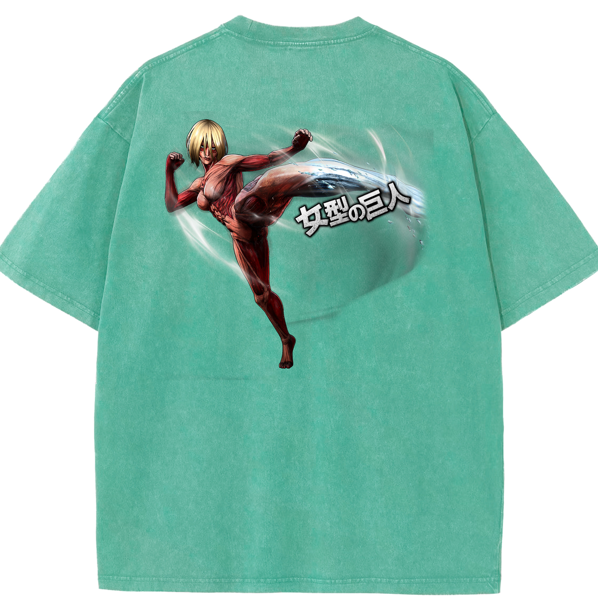 （画像用） 進撃の巨人 Attack on Titan 綿100% ヴィンテージ風 半袖Tシャツ（背面プリント）